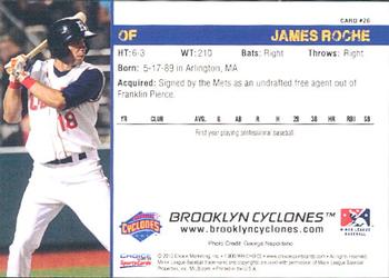 2013 Choice Brooklyn Cyclones #26 James Roche Back