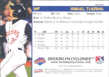 2013 Choice Brooklyn Cyclones #29 Ismael Tijerina Back