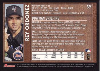 2000 Bowman - Retro/Future #39 Rey Ordonez Back