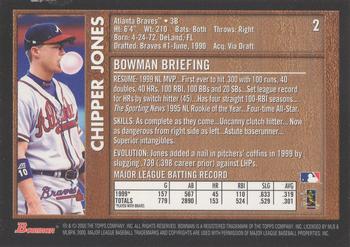 2000 Bowman - Retro/Future #2 Chipper Jones Back