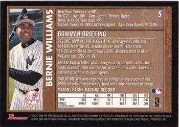 2000 Bowman - Retro/Future #5 Bernie Williams Back
