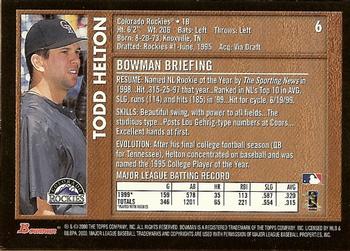 2000 Bowman - Retro/Future #6 Todd Helton Back