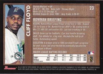 2000 Bowman - Retro/Future #23 Cliff Floyd Back
