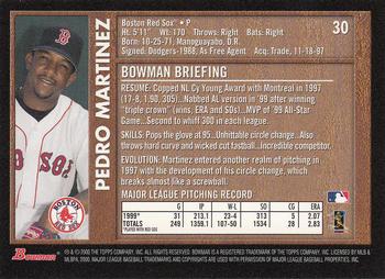 2000 Bowman - Retro/Future #30 Pedro Martinez Back