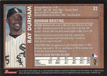 2000 Bowman - Retro/Future #32 Ray Durham Back