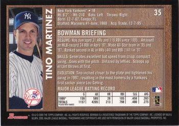 2000 Bowman - Retro/Future #35 Tino Martinez Back
