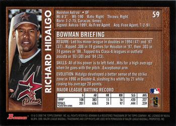 2000 Bowman - Retro/Future #59 Richard Hidalgo Back