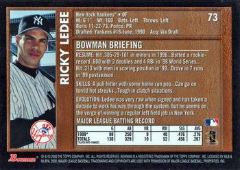 2000 Bowman - Retro/Future #73 Ricky Ledee Back