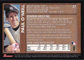 2000 Bowman - Retro/Future #77 Paul O'Neill Back
