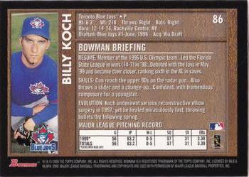 2000 Bowman - Retro/Future #86 Billy Koch Back