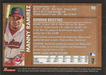 2000 Bowman - Retro/Future #90 Manny Ramirez Back