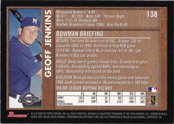 2000 Bowman - Retro/Future #138 Geoff Jenkins Back