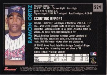 2000 Bowman - Retro/Future #224 Ramon Ortiz Back