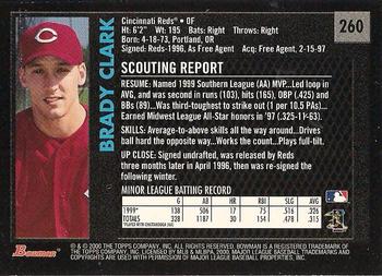 2000 Bowman - Retro/Future #260 Brady Clark Back