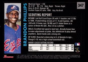 Brandon Phillips 2000 Bowman Chrome Montreal Expos Rookie Card #347 