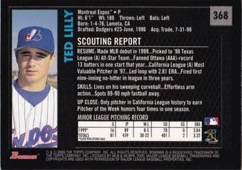 2000 Bowman - Retro/Future #368 Ted Lilly Back