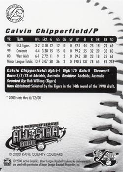 2000 Active Graphics Midwest League All-Stars #NNO Calvin Chipperfield Back