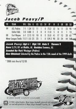 2000 Active Graphics Midwest League All-Stars #NNO Jacob Peavy Back