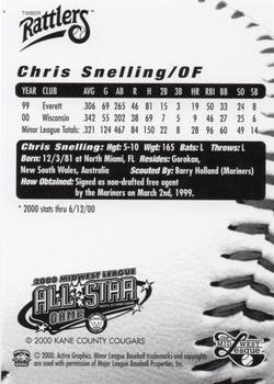 2000 Active Graphics Midwest League All-Stars #NNO Chris Snelling Back