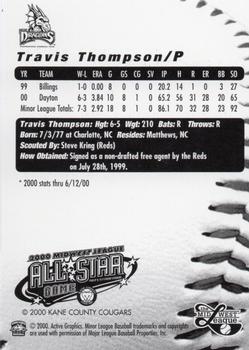 2000 Active Graphics Midwest League All-Stars #NNO Travis Thompson Back