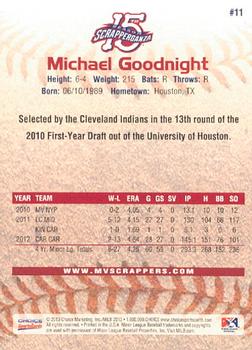 2013 Choice Mahoning Valley Scrappers #11 Michael Goodnight Back