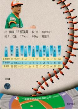 1995 CPBL A-Plus Series - Silver Stitch #023 Chin-Hsing Kuo Back