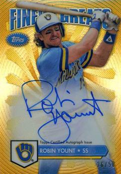 2014 Finest - Greats Autographs Gold Refractors #FGA-RY Robin Yount Front