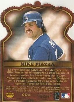 1997 Pacific Crown Collection - Gold Crown Die Cuts #GC31 Mike Piazza Back