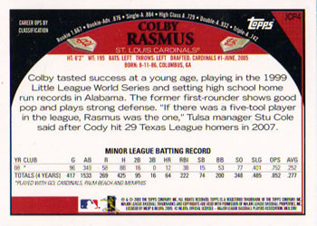 2009 Topps - JCPenney #JCP4 Colby Rasmus Back