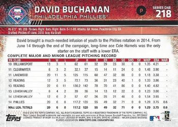 2015 Topps #218 David Buchanan Back