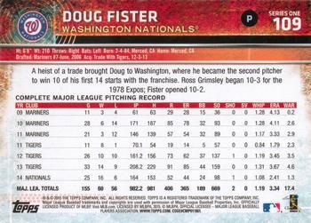 2015 Topps #109 Doug Fister Back