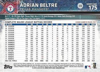 2015 Topps #175 Adrian Beltre Back