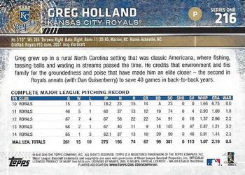 2015 Topps #216 Greg Holland Back