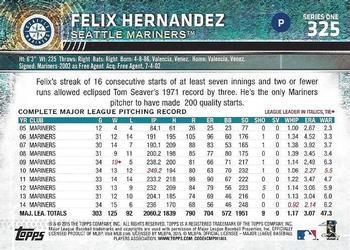 2015 Topps #325 Felix Hernandez Back