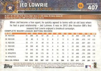 2015 Topps #407 Jed Lowrie Back