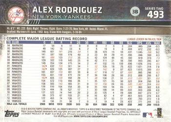 2015 Topps #493 Alex Rodriguez Back