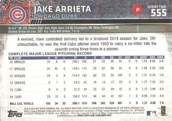 2015 Topps #555 Jake Arrieta Back