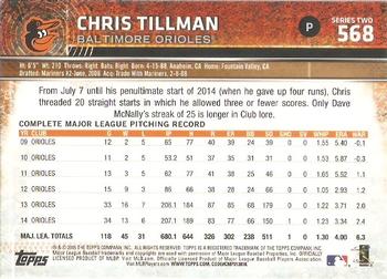 2015 Topps #568 Chris Tillman Back