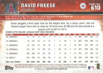 2015 Topps #610 David Freese Back