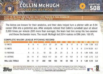 2015 Topps #508 Collin McHugh Back