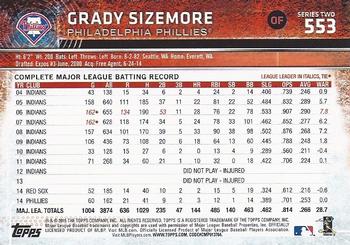 2015 Topps #553 Grady Sizemore Back