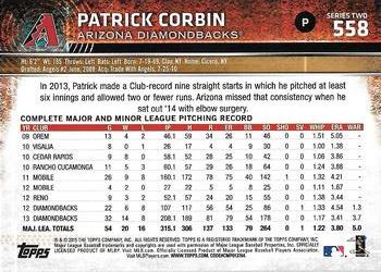 2015 Topps #558 Patrick Corbin Back