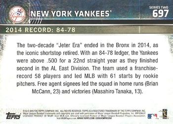 2015 Topps #697 New York Yankees Back