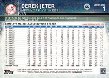 2015 Topps #1 Derek Jeter Back