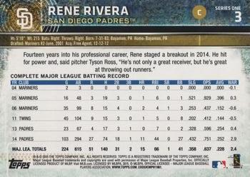 2015 Topps #3 Rene Rivera Back