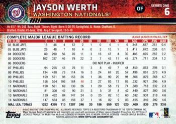 2015 Topps #6 Jayson Werth Back