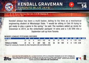2015 Topps #14 Kendall Graveman Back