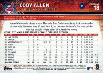 2015 Topps #18 Cody Allen Back