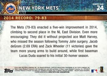 2015 Topps #24 New York Mets Back