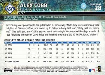 2015 Topps #28 Alex Cobb Back
